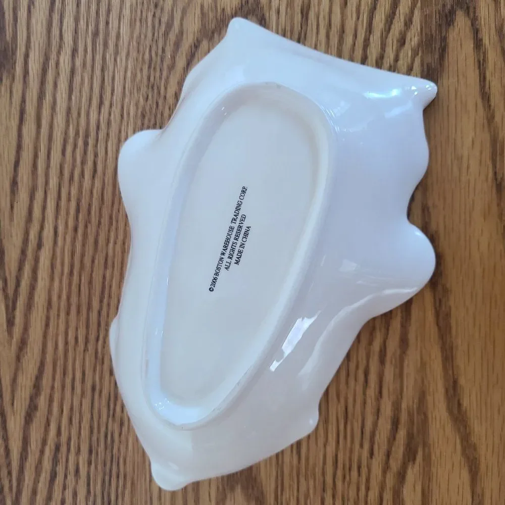 Boston Warehouse Santa Ceramic Serving Dish and Candy Cane Spreader Vintage 2006